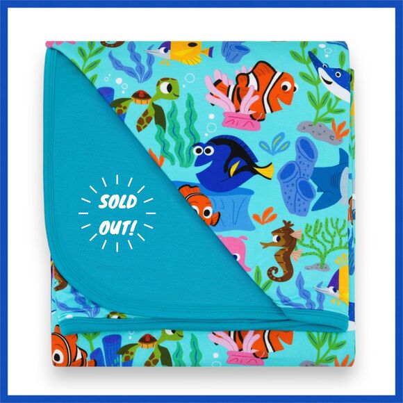 Little Sleepies Disney Nemo's Reef Cloud Blanket Finding Nemo NIB - Picture 1 of 2